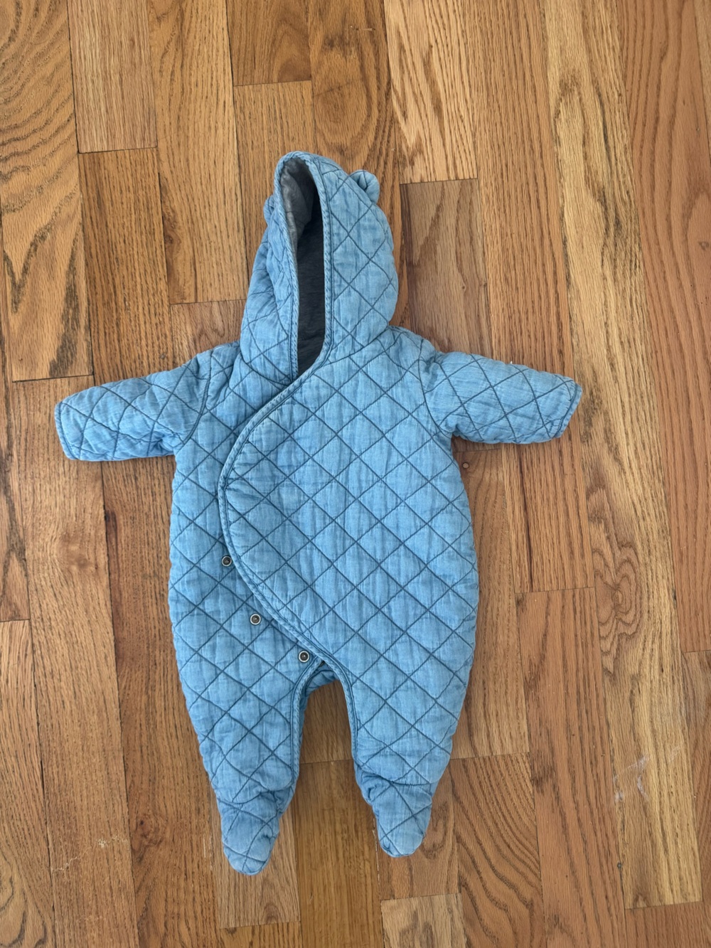 Baby Bear bunting | quilted blue denim Baby Gap | size 0-3 months